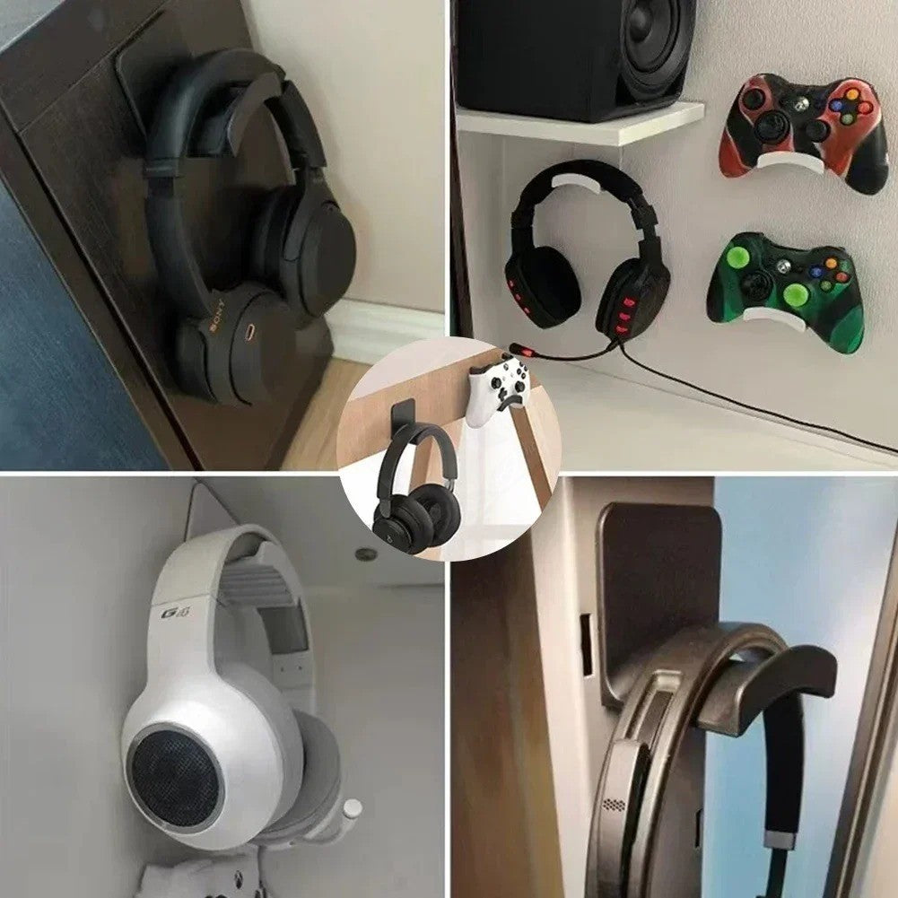 Soporte Universal para auriculares, colgador de montaje en pared de plástico adh