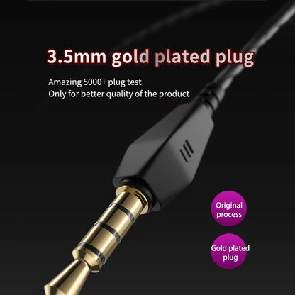 Audífonos QKZ para Juegos con Micrófono, Conector Universal de 3.5mm, Auriculare