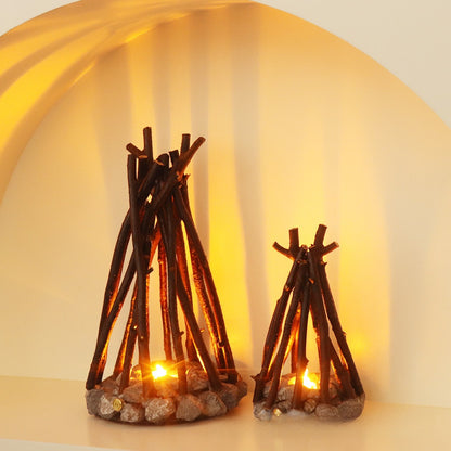 Luz nocturna recargable por USB con efecto de hoguera y ruido blanco