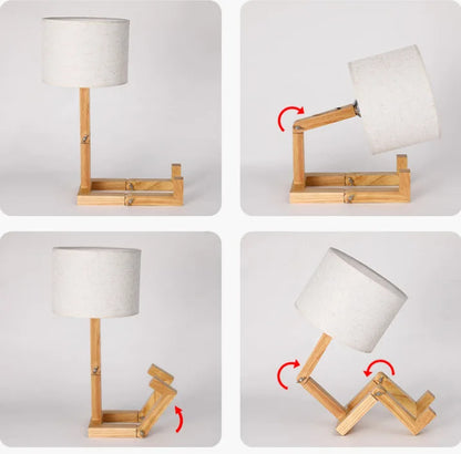 🤖💡 Lámpara de Mesa Robot de Madera | Diseño Creativo, Moderno y Decorativo | Ideal para Escritorio, Estudio y Recámara