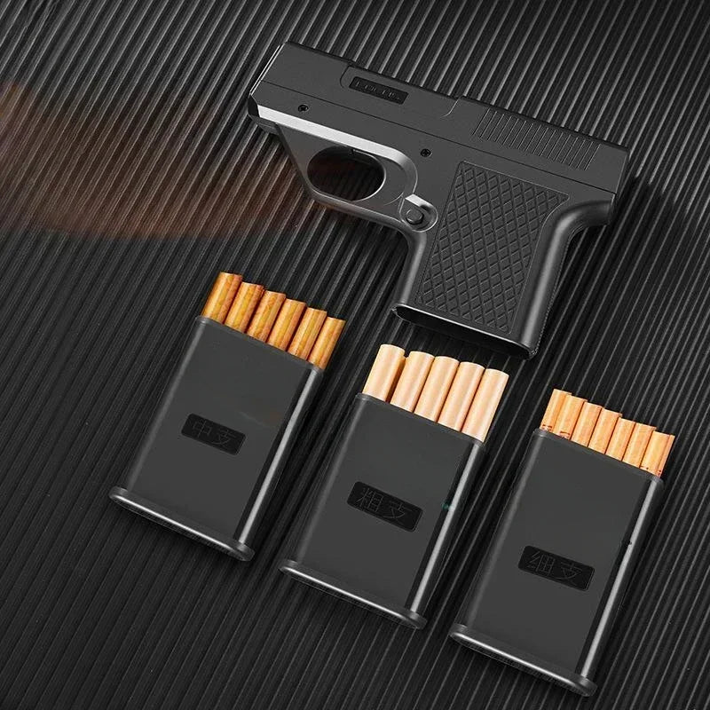 Encendedor Pistola Llama Jet Azul 2026 - Recargable con Clip y Guarda Cigarrillos