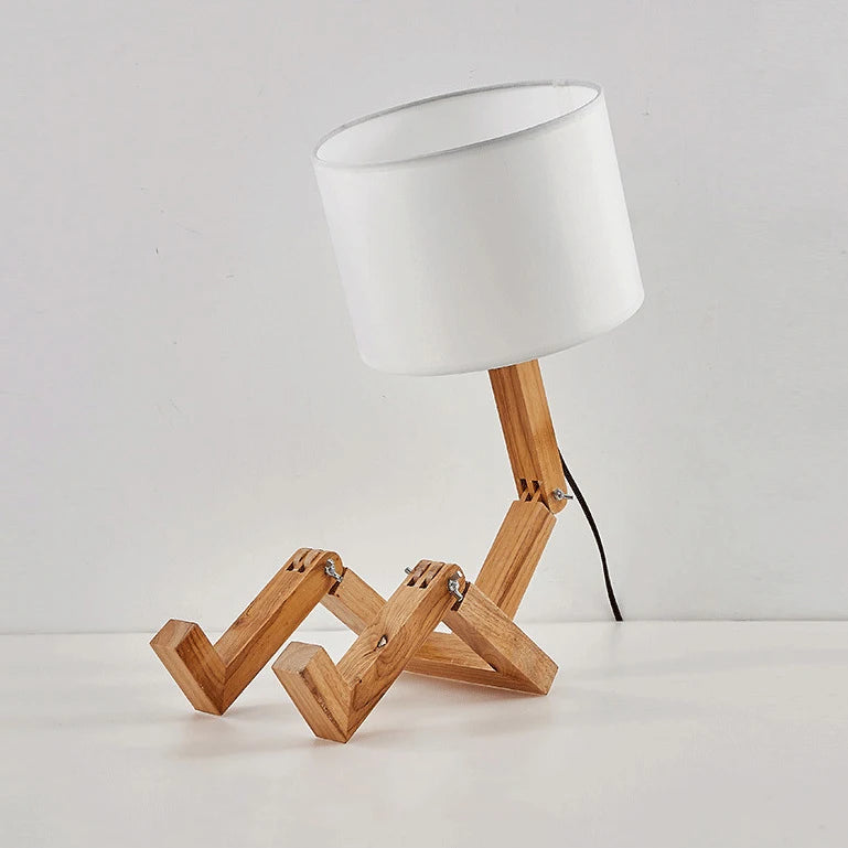 🤖💡 Lámpara de Mesa Robot de Madera | Diseño Creativo, Moderno y Decorativo | Ideal para Escritorio, Estudio y Recámara