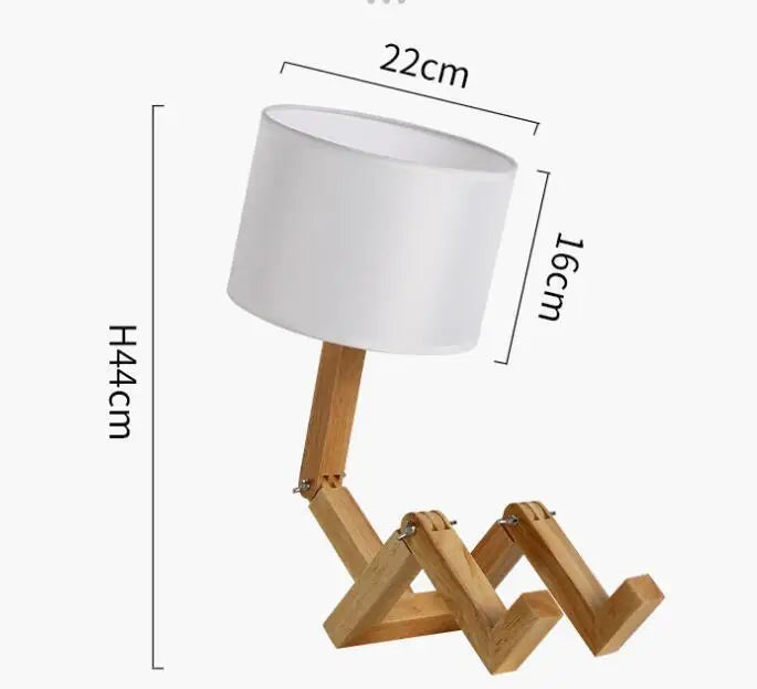 🤖💡 Lámpara de Mesa Robot de Madera | Diseño Creativo, Moderno y Decorativo | Ideal para Escritorio, Estudio y Recámara