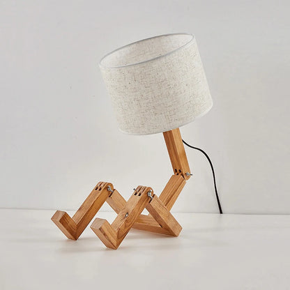 🤖💡 Lámpara de Mesa Robot de Madera | Diseño Creativo, Moderno y Decorativo | Ideal para Escritorio, Estudio y Recámara