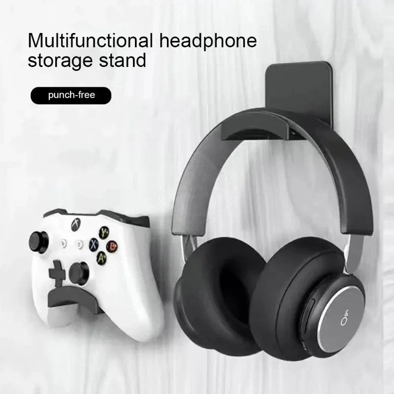 Soporte Universal para auriculares, colgador de montaje en pared de plástico adh